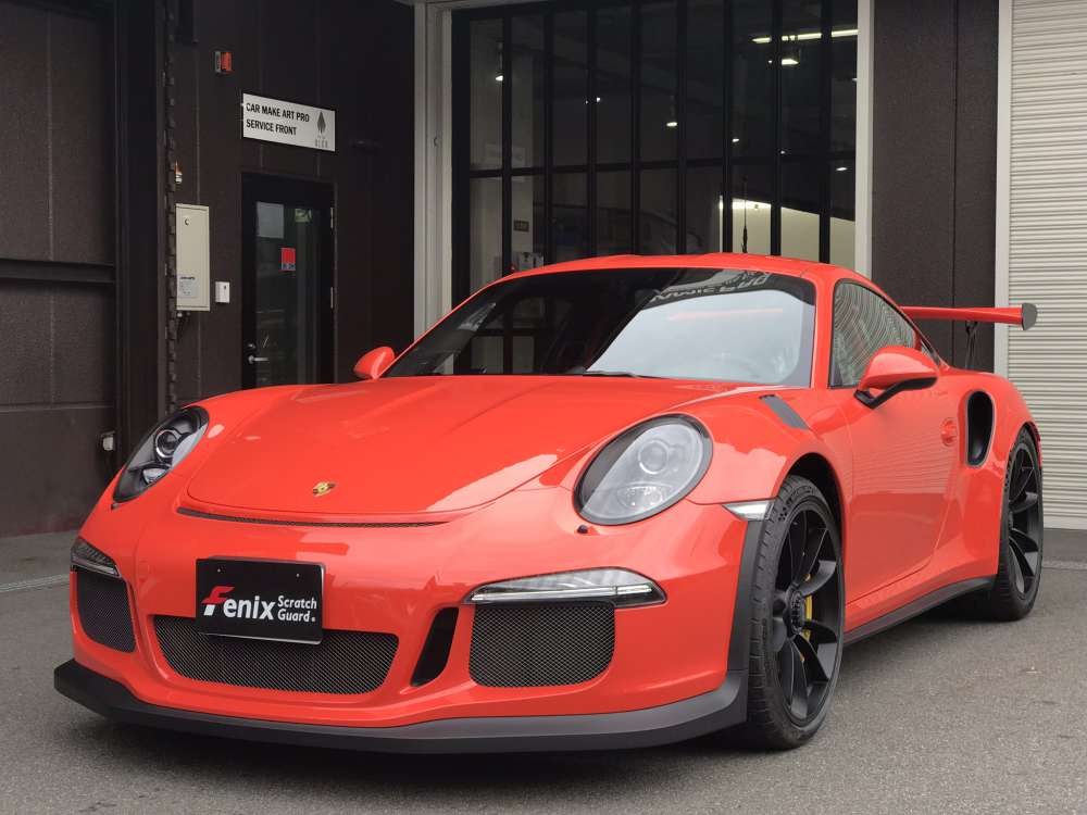 Porsche GT3RS Fenix scratch guardクリアペイントプロテクションフィルム施工事例