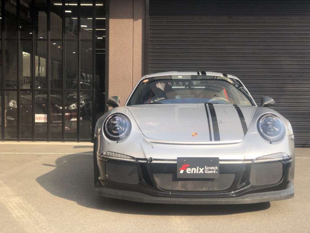 ポルシェGT3RS　Fenix Scratch Guard ヘッドライトペイントプロテクションフィルム施工